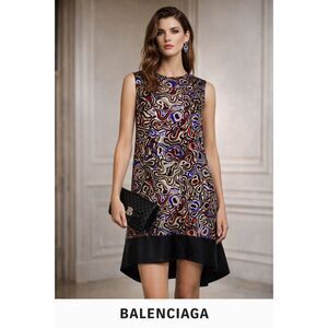 Balenciaga silk dress FR 38/ US M black